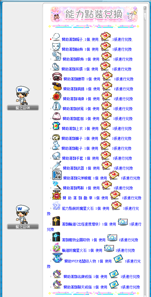 Stats Point Gear Exchange UI